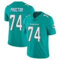 Rebec M.Dolphins #74 Kadyn Proctor Player Aqua Limited Vapor Untouchable Home Game Stitched Jerseys