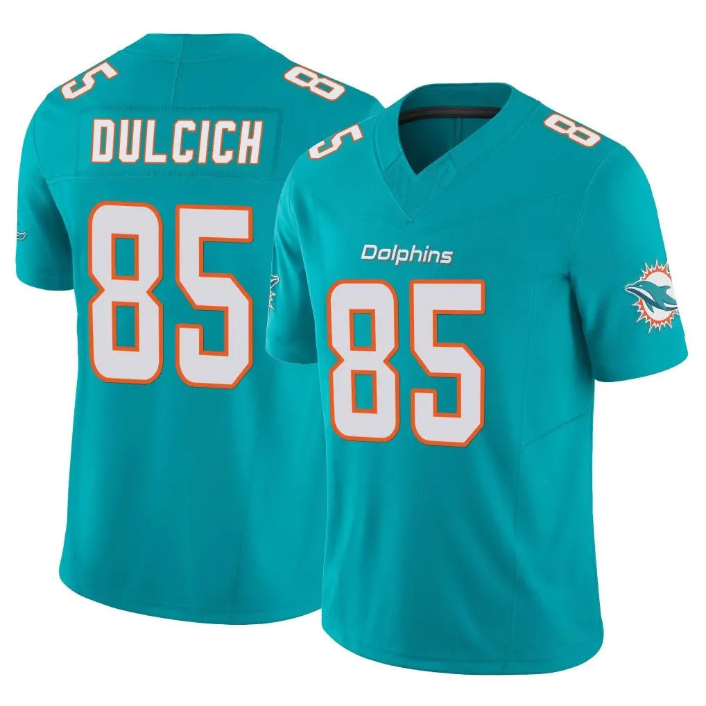 Rebec M.Dolphins #85 Greg Dulcich Player Aqua Limited Vapor F.U.S.E. Home Game Stitched Jerseys