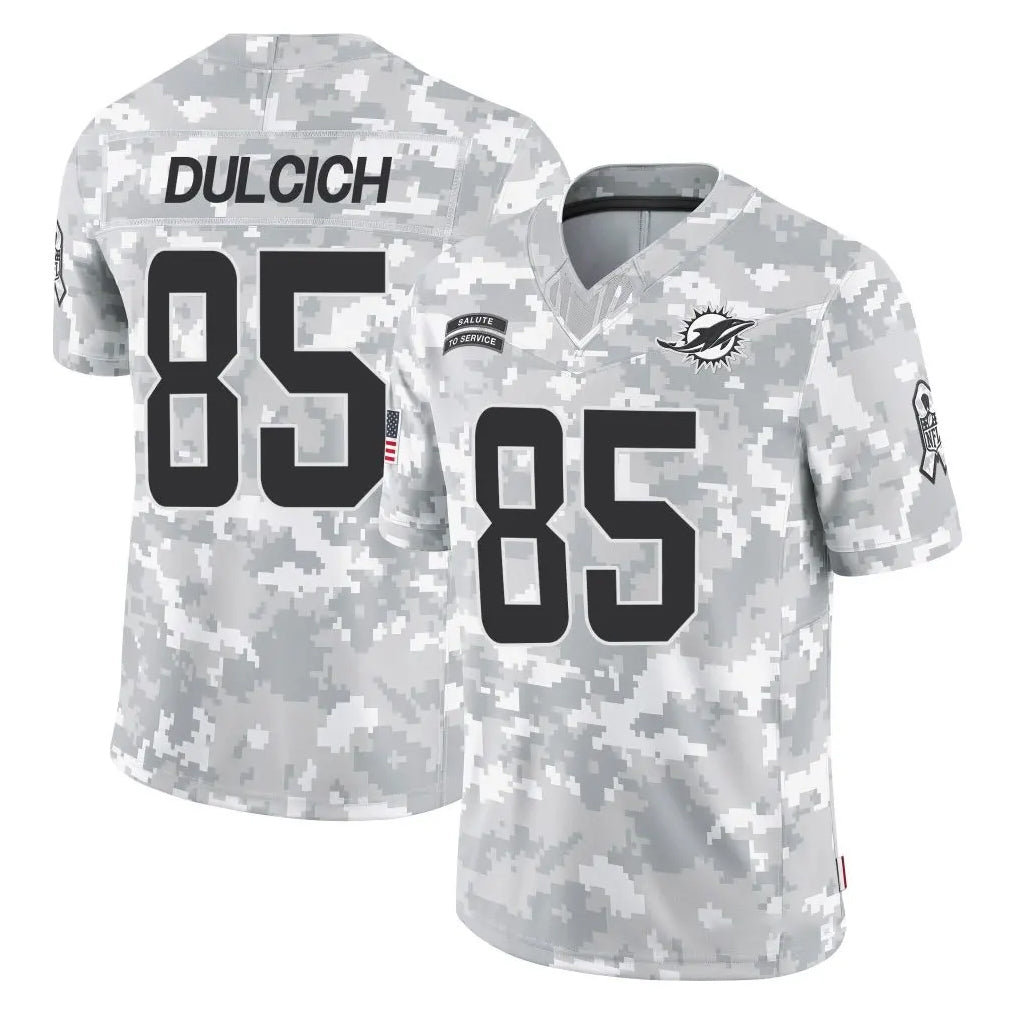 Rebec M.Dolphins #85 Greg Dulcich Player Arctic Camo Salute To Service Limited Game Stitched Jerseys