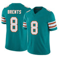 Rebec M.Dolphins #8 JuJu Brents Player Aqua Limited Alternate Vapor F.U.S.E. Home Game Stitched Jerseys