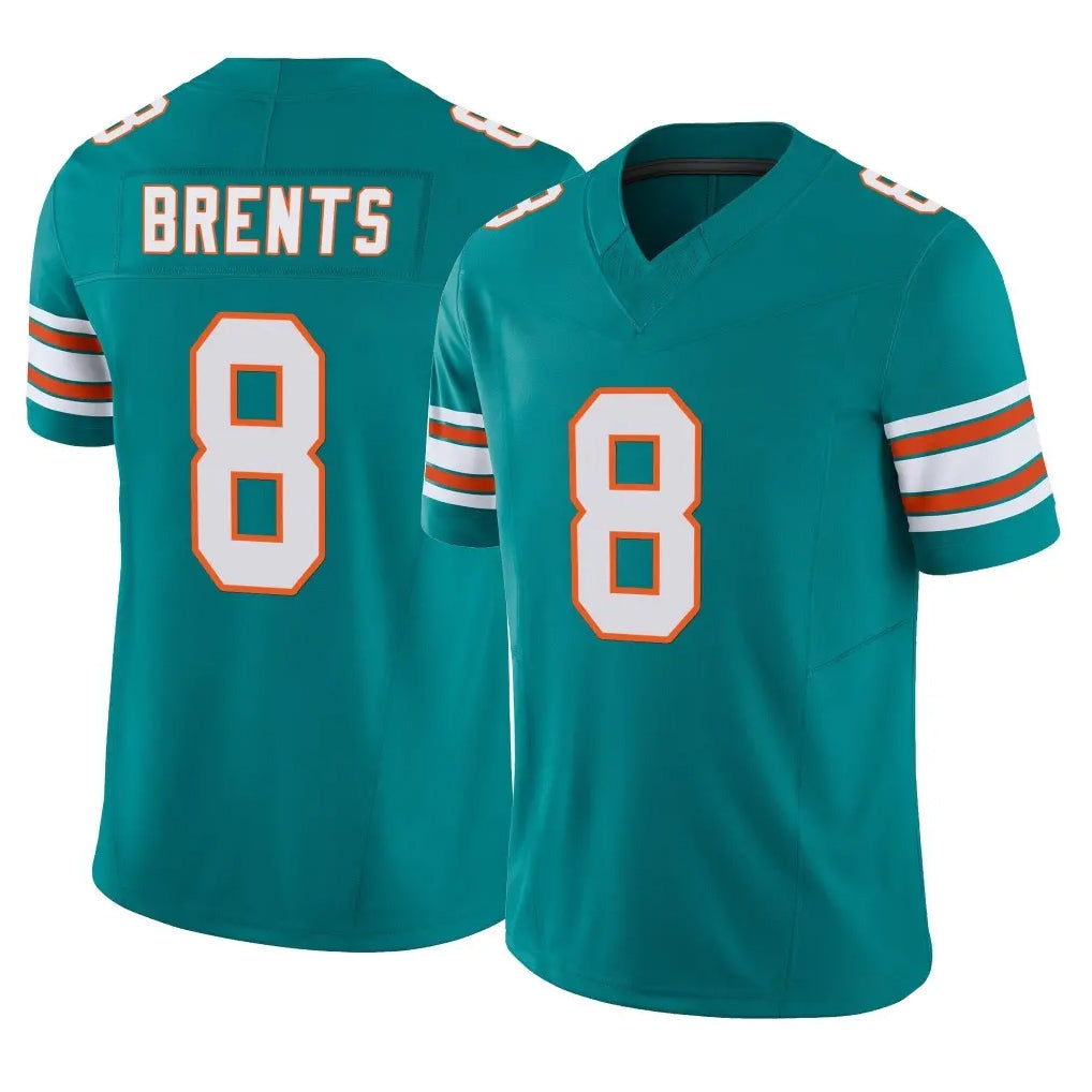 Rebec M.Dolphins #8 JuJu Brents Player Aqua Limited Alternate Vapor F.U.S.E. Home Game Stitched Jerseys