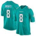 Rebec M.Dolphins #8 JuJu Brents Player Aqua Team Color Home Game Stitched Jerseys