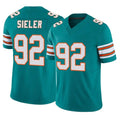 Rebec M.Dolphins #92 Zach Sieler Player Aqua Limited Alternate Vapor F.U.S.E. Home Game Stitched Jerseys