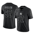 Rebec M.Dolphins #92 Zach Sieler Player Black Reflective Limited Game Stitched Jerseys