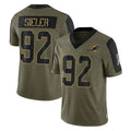 Rebec M.Dolphins #92 Zach Sieler Player Olive Salute To Service Limited Game Stitched Jerseys