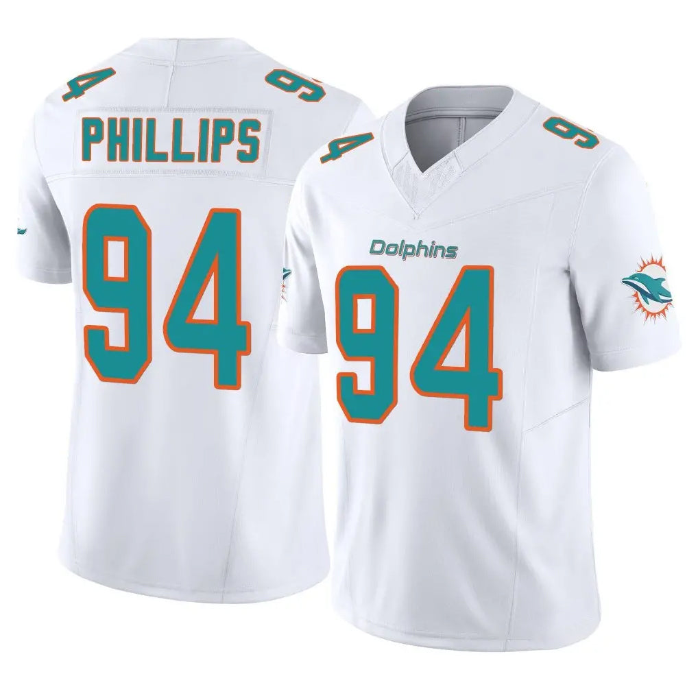 Rebec M.Dolphins #94 Jordan Phillips Player White Limited Vapor F.U.S.E. Home Game Stitched Jerseys