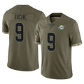 Rebec M.Dolphins #9 Joshua Uche Player Olive Salute To Service Limited Stitched Jerseys