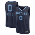 Rebec M.Grizzlies #0 Jaylen Wells Navy Fast Break Replica Player Stitched Jerseys- Icon Edition