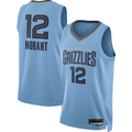 Rebec M.Grizzlies #12 Ja Morant Jordan Brand Light Blue Swingman Stitched Jerseys- Statement Edition