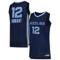 Rebec M.Grizzlies #12 Ja Morant Navy Authentic Stitched Jerseys- Icon Edition