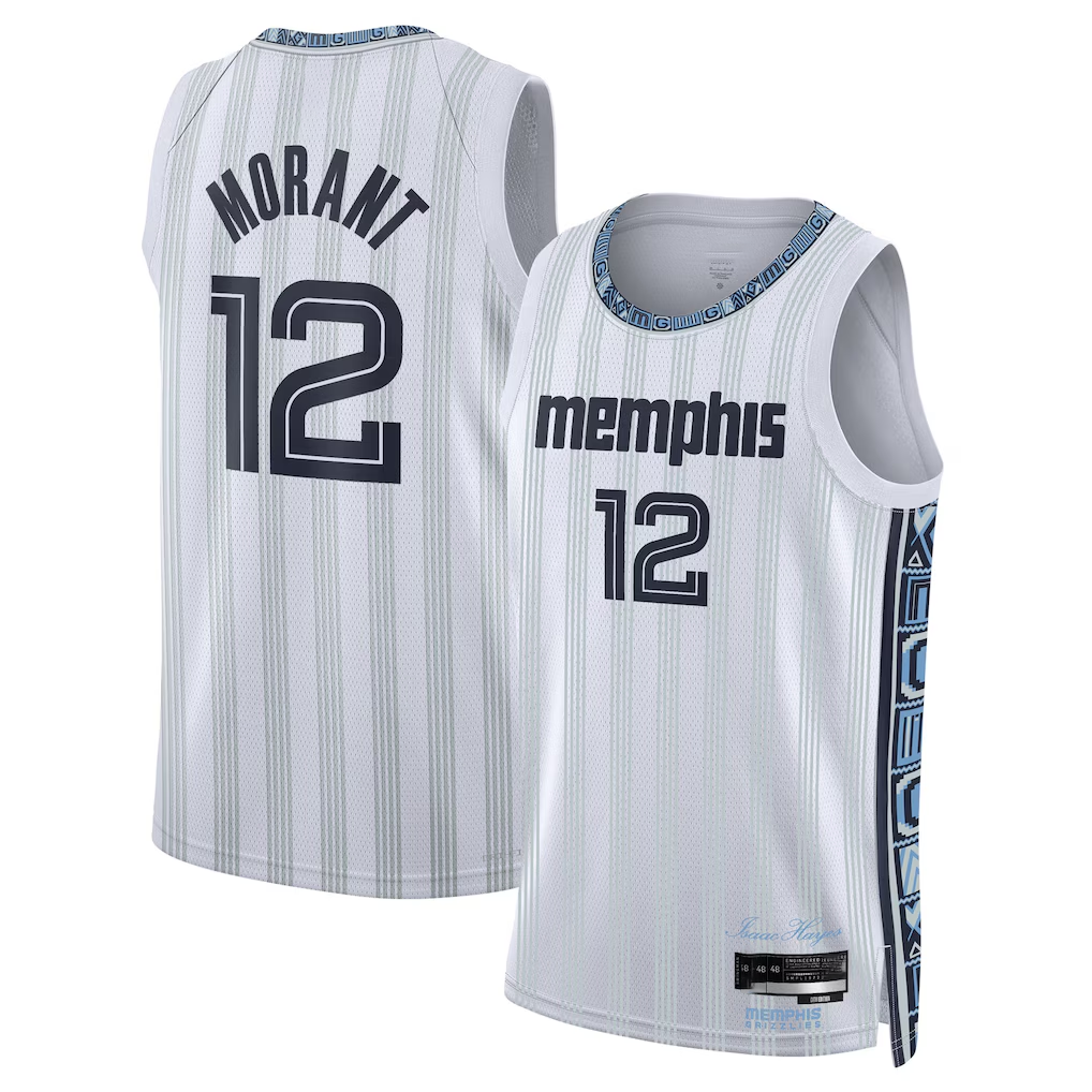 Rebec M.Grizzlies #12 Ja Morant White 202526 Swingman Stitched Jerseys- City Edition