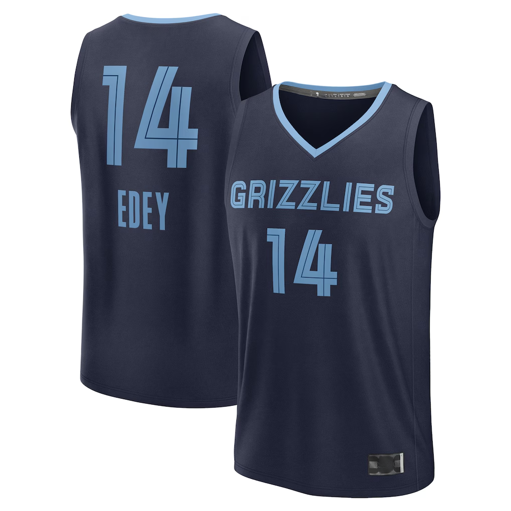 Rebec M.Grizzlies #14 Zach Edey Navy Draft Fast Break Player Stitched Jerseys- Icon Edition