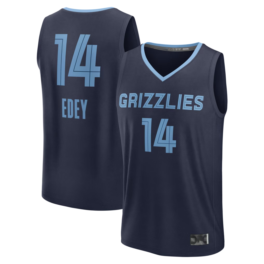 Rebec M.Grizzlies #14 Zach Edey Navy Fast Break Replica Stitched Jerseys- Icon Edition