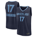 Rebec M.Grizzlies #17 Yuki Kawamura Navy Fast Break Replica Player Stitched Jerseys- Icon Edition