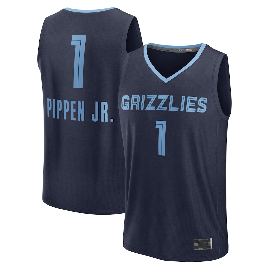 Rebec M.Grizzlies #1 Scotty Pippen Jr. Navy Fast Break Replica Player Stitched Jerseys- Icon Edition