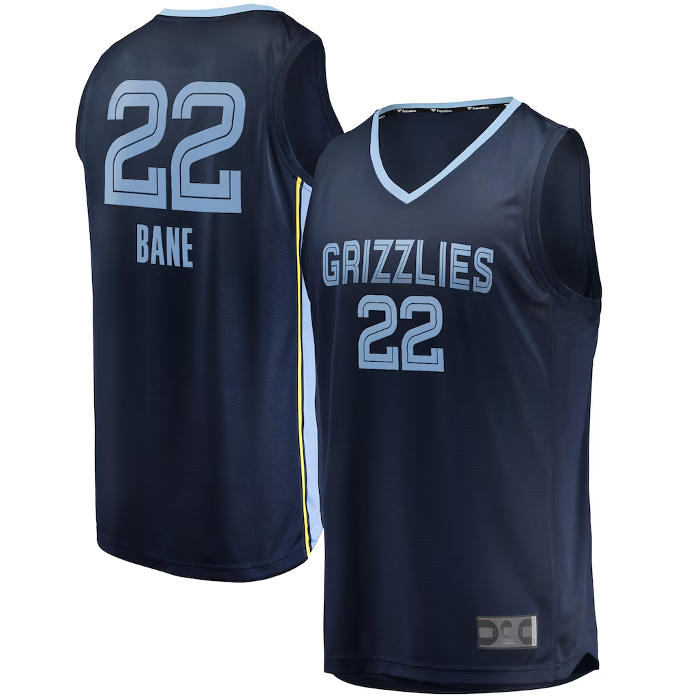 Rebec M.Grizzlies #22 Desmond Bane Navy Fast Break Replica Stitched Jerseys- Icon Edition