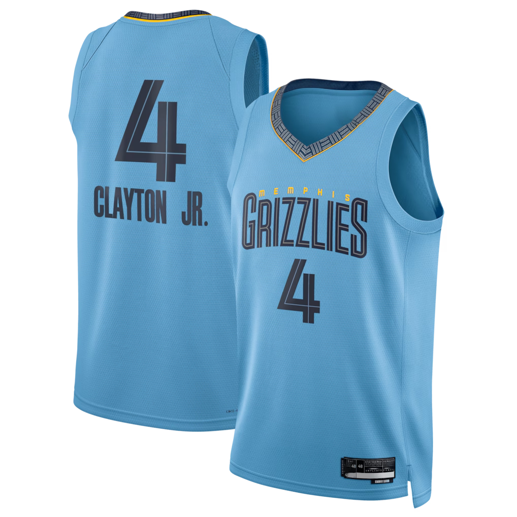 Rebec M.Grizzlies #4 Walter Clayton Jr. Light Blue Swingman Stitched Jerseys- Statement Edition