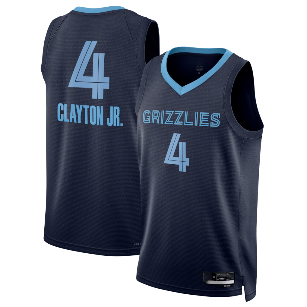 Rebec M.Grizzlies #4 Walter Clayton Jr. Navy Swingman Stitched Jerseys- Icon Edition