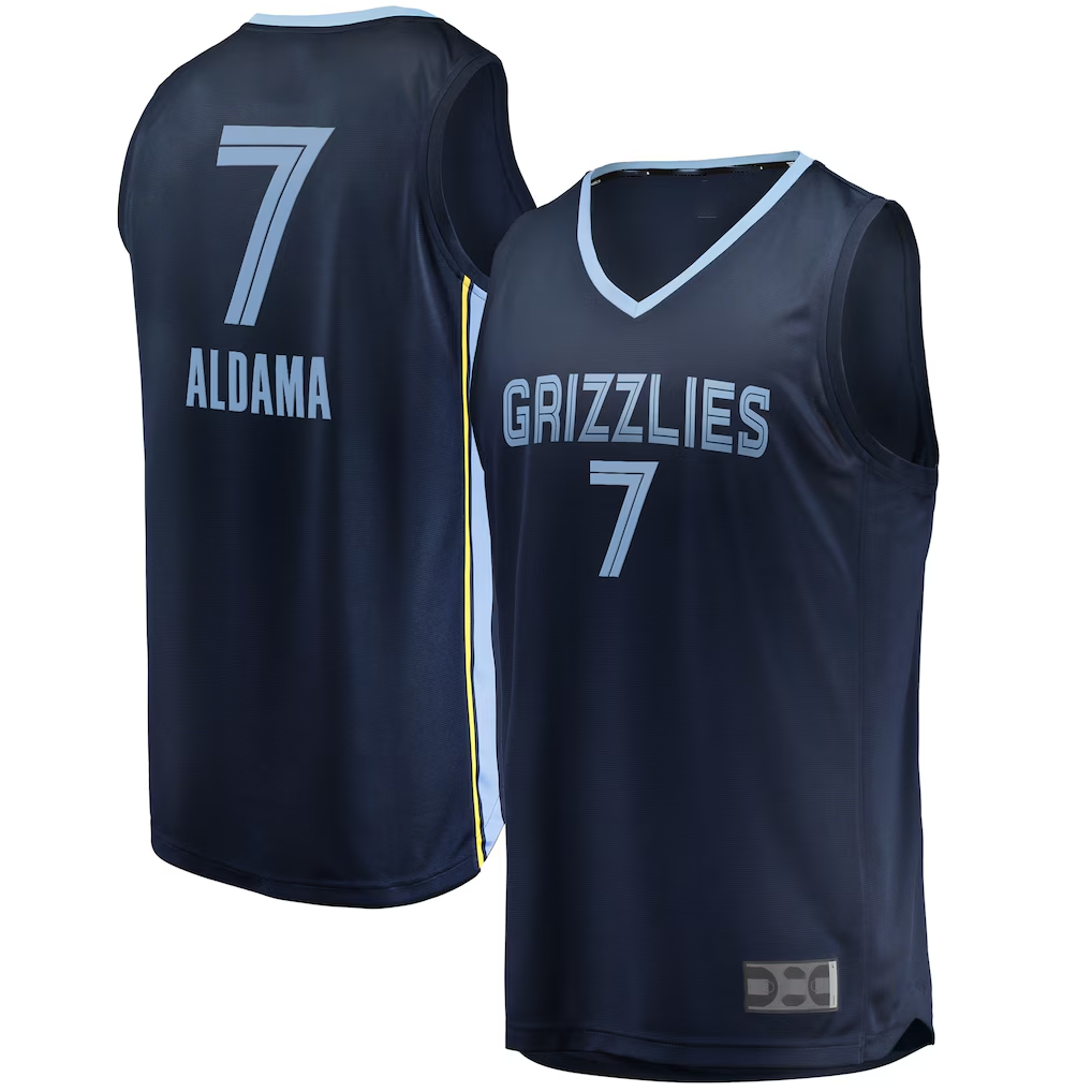 Rebec M.Grizzlies #7 Santi Aldama Navy Fast Break Replica Stitched Jerseys- Icon Edition