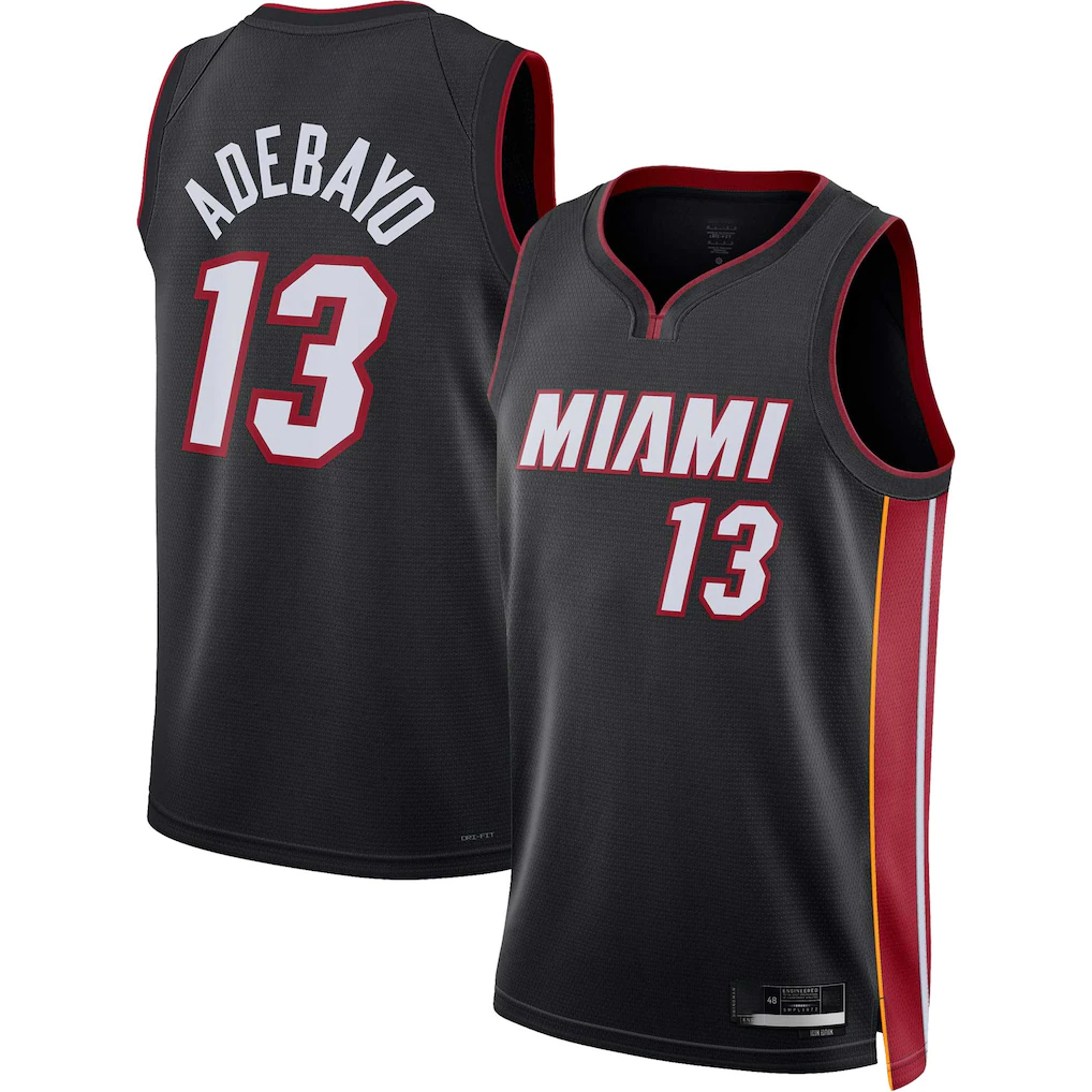 Rebec M.Heat #13 Bam Adebayo Bam Adebayo kounmpo  Black Fast Break Jerseys - Icon Edition