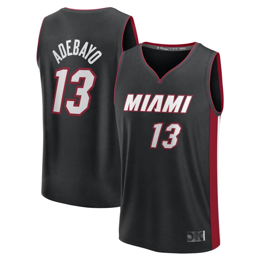 Rebec M.Heat #13 Bam Adebayo  Black Fast Break Replica Jerseys - Icon Edition