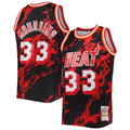 Rebec M.Heat #33 Alonzo Mourning Mitchell & Ness Black 199697 Hardwood Classics Marble Swingman Jerseys