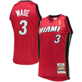 Rebec M.Heat #3 Dwyane Wade Mitchell & Ness Red 2005-06 Hardwood Classics Authentic Jerseys