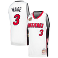 Rebec M.Heat #3 Dwyane Wade Mitchell & Ness White Hall of Fame Class of 2023 Throwback Swingman Jerseys