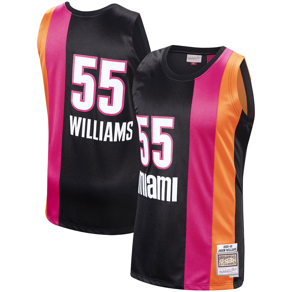 Rebec M.Heat #55 Jason Williams Mitchell & Ness Black 200506 Hardwood Classics Swingman Jerseys