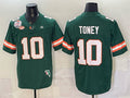 Rebec M.Hurricanes #10 Malachi Toney Green F.U.S.E. The Fiesta Bowl Champions & Florida Patch Stitched Football American College Jerseys