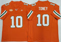 Rebec M.Hurricanes #10 Malachi Toney Orange F.U.S.E. 2026 Stitched Football American College Jerseys