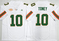 Rebec M.Hurricanes #10 Malachi Toney White F.U.S.E. 2026 Stitched Football American College Jerseys