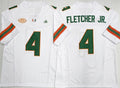 Rebec M.Hurricanes #4 Mark Fletcher Jr. White F.U.S.E. 2026 Stitched Football American College Jerseys