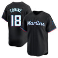 Rebec M.Marlins #18 Griffin Conine Player Black Home Limited Stitched Jerseys