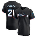 Rebec M.Marlins #21 Graham Pauley Player Black Vapor Home Limited Elite Stitched Jerseys