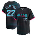 Rebec M.Marlins #22 Sandy Alcantara Player Black City Connect Home Limited Stitched Jerseys