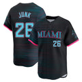 Rebec M.Marlins #26 Janson Junk Player Black City Connect Home Limited Stitched Jerseys