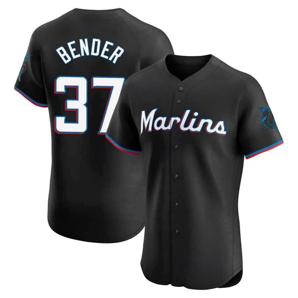 Rebec M.Marlins #37 Anthony Bender Player Black Vapor Home Limited Elite Stitched Jerseys