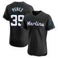 Rebec M.Marlins #39 Eury Perez Player Black Vapor Home Limited Elite Stitched Jerseys