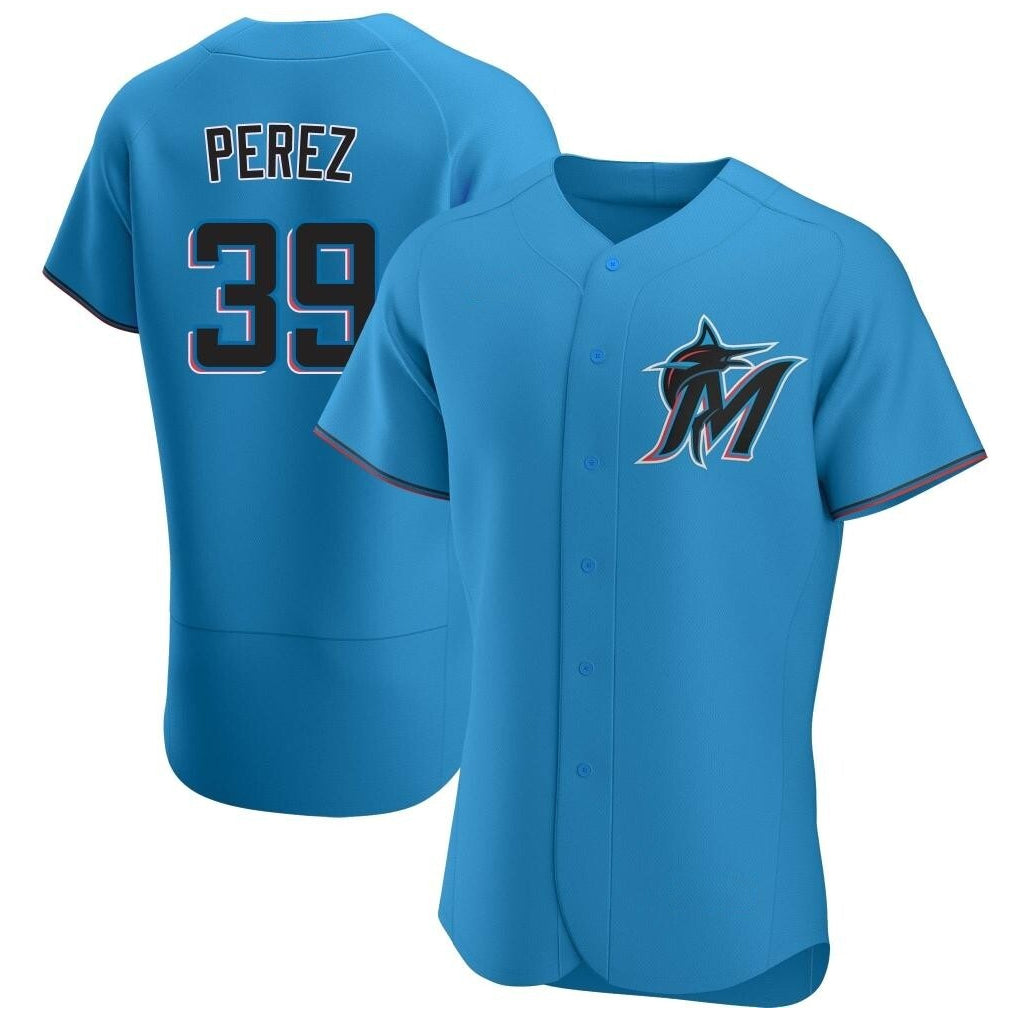 Rebec M.Marlins #39 Eury Perez Player Blue Home Limited Elite Stitched Jerseys
