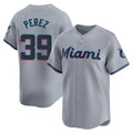 Rebec M.Marlins #39 Eury Perez Player Gray Home Limited Stitched Jerseys