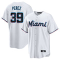 Rebec M.Marlins #39 Eury Perez Player White  Home Game Stitched Jerseys