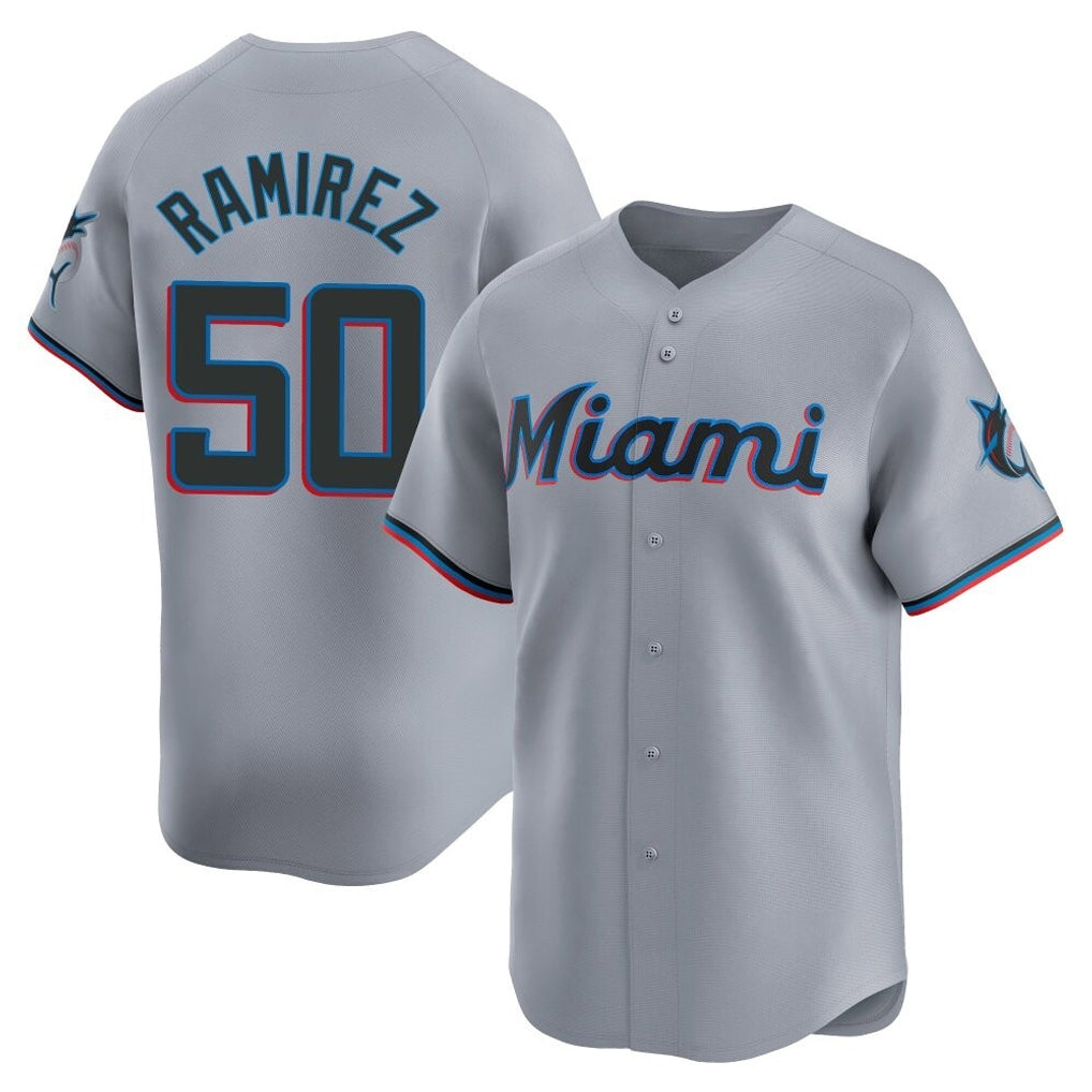 Rebec M.Marlins #50 Agustin Ramirez Player Gray Home Limited Stitched Jerseys