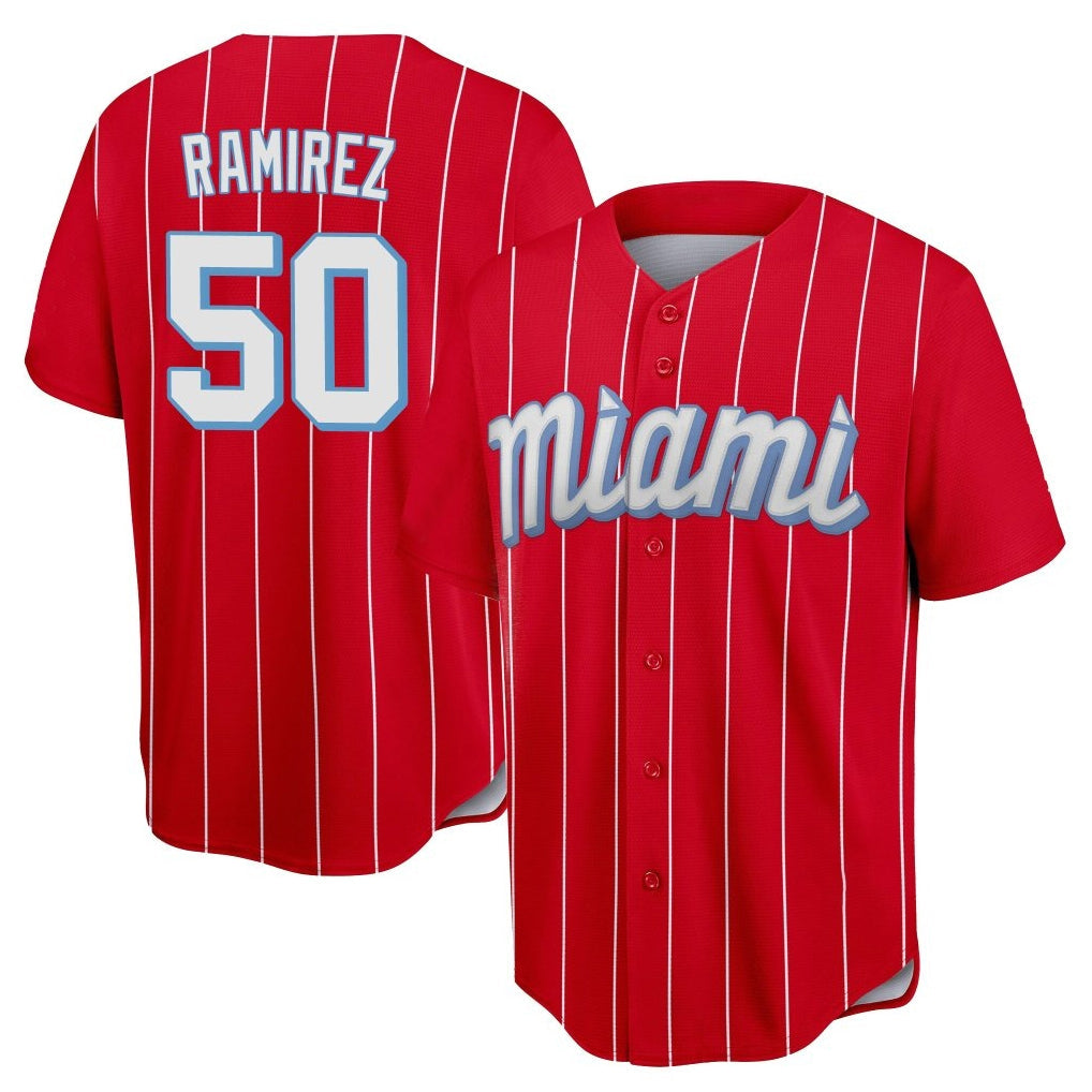Rebec M.Marlins #50 Agustin Ramirez Player Red City Connect Home Game Stitched Jerseys