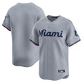 Rebec M.Marlins Blank Player Gray Home Limited Stitched Jerseys