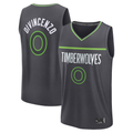 Rebec M.Timberwolves #0 Donte DiVincenzo Charcoal Fast Break Replica Player Stitched Jerseys - Statement Edition