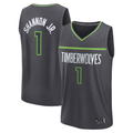 Rebec M.Timberwolves #1 Terrence Shannon Jr. Anthracite Fast Break Replica Stitched Jerseys - Statement Edition