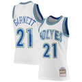 Rebec M.Timberwolves #21 Kevin Garnett Mitchell & Ness White 199596 Hardwood Classics Swingman Stitched Jerseys