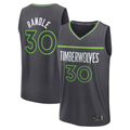Rebec M.Timberwolves #30 Julius Randle Charcoal Fast Break Replica Player Stitched Jerseys - Statement Edition
