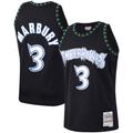 Rebec M.Timberwolves #3 Stephon Marbury Mitchell & Ness Black 199798 Hardwood Classics Swingman Stitched Jerseys